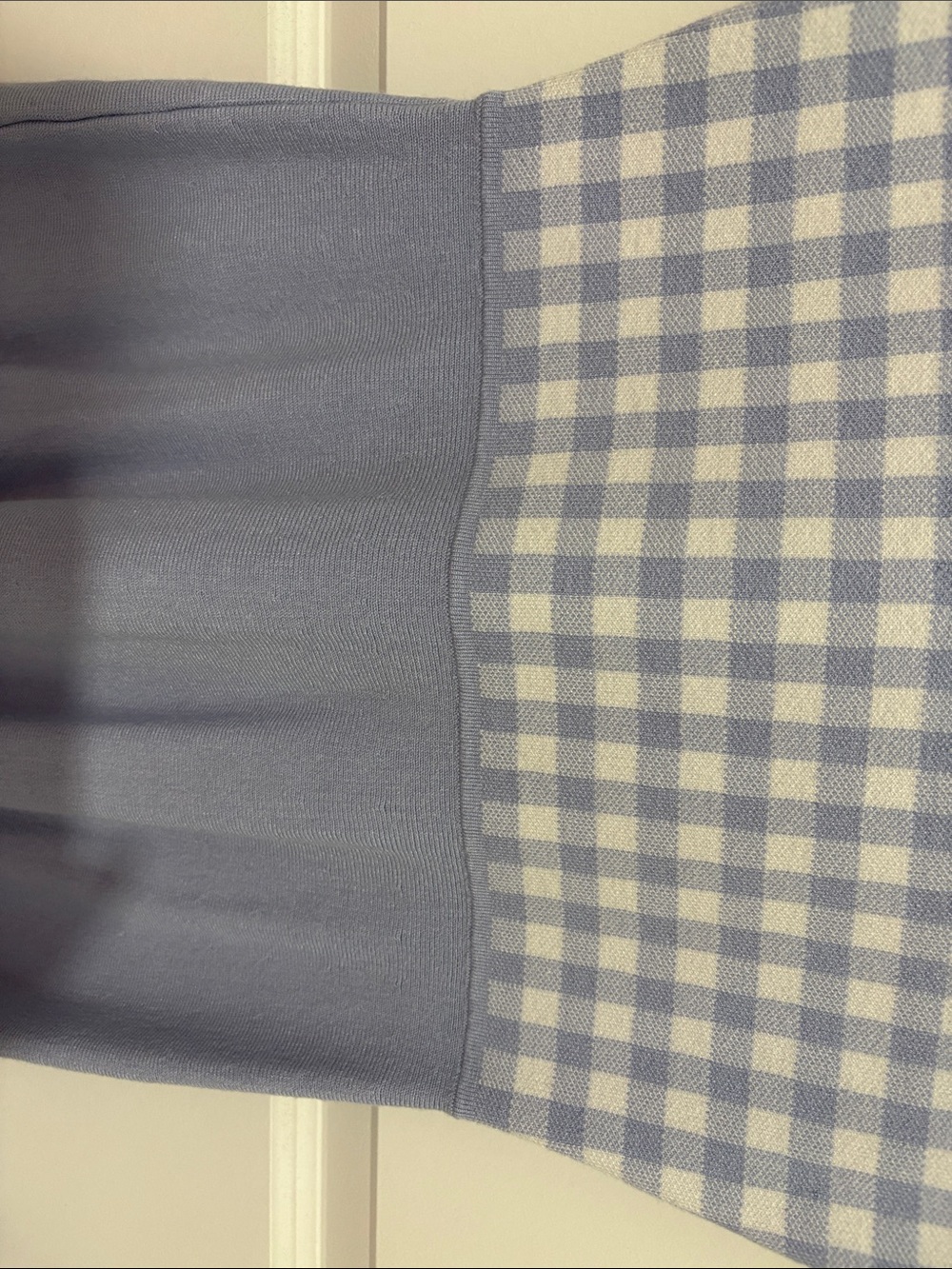 1901 Light Blue and White Gingham Knit Midi Dress - Picture 4 of 7
